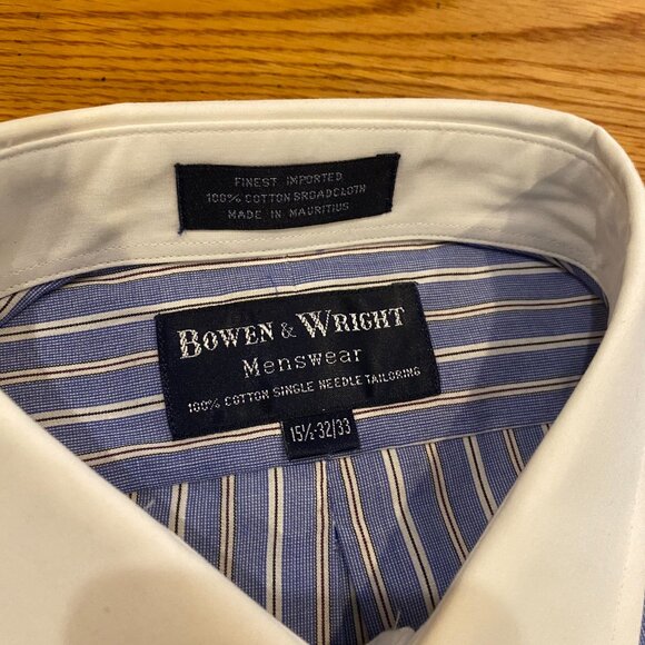 Bowen & Wright Menswear Stripe Button Down Dress Shirt Cotton 15.5 32/33 NWT - Picture 8 of 12